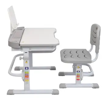 

70CM Lifting Table Can Tilt Children Learning Table And Chair Gray (With Reading Stand Without Table Lamp)