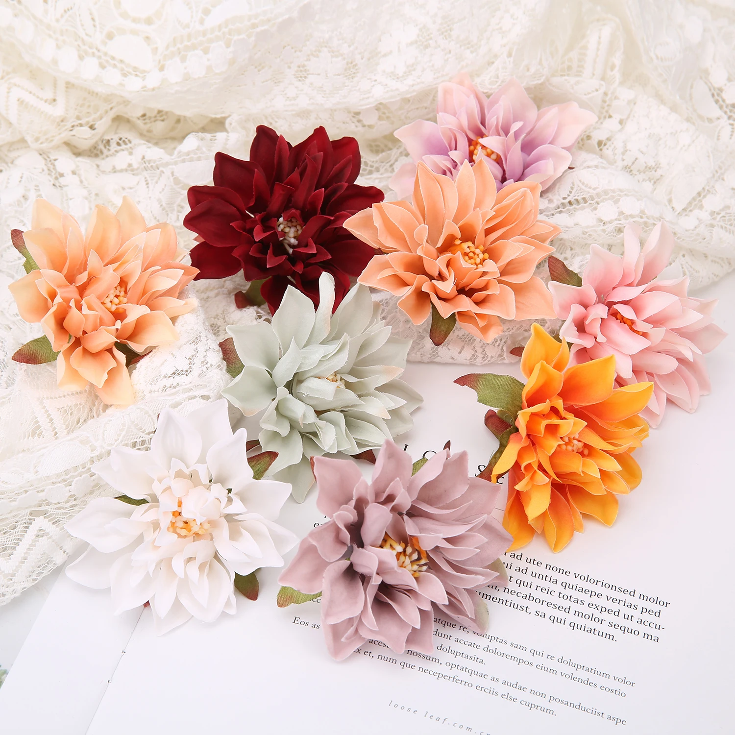 50 Teste Di Fiori Artificiali Orchidea Multicolore – 6 Cm, In Seta, Per Decorazioni Fai Da Te, Matrimoni, Scrapbooking, Ghirlande, Spille