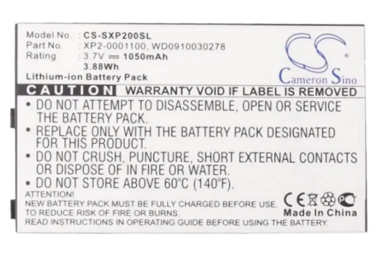 Batteria Cameron Sino 1050Mah Per Socketmobile Sonim Xp2 Xp2 Xp2-0001100 Cellulare, Batteria Smartphone