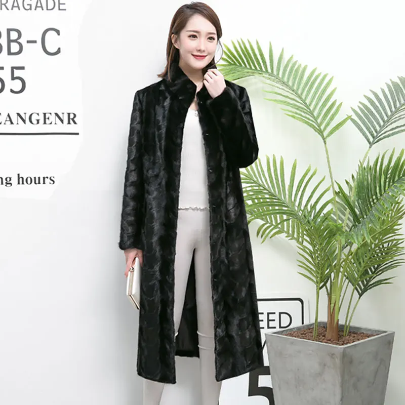 

Real Pieces Mink Fur Coat Women Winter Mink fur Coats Outwear Long