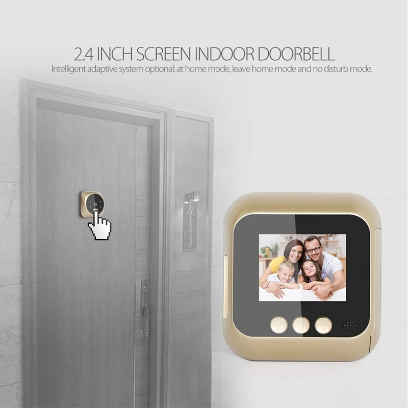 2.4-Inch High-Definition Sn Display Home Smart Video Doorbell Automatic Photo Recording Night Vision