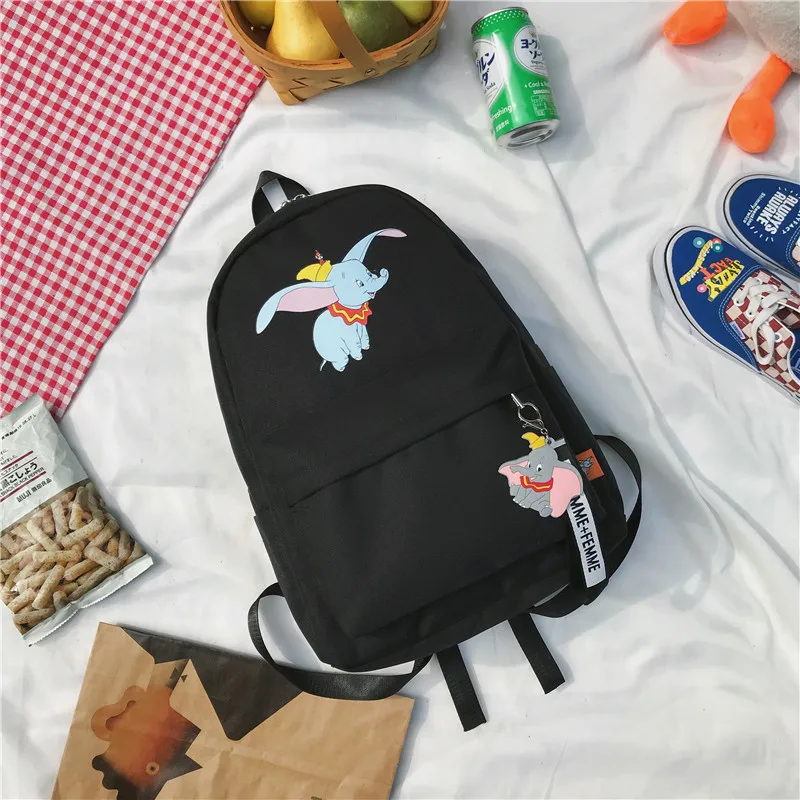 

Xiulong Student Backpack Korean-style Junior High School STUDENT'S Oxford Cloth Backpack Dumbo Cartoon Printed Campus School Bag