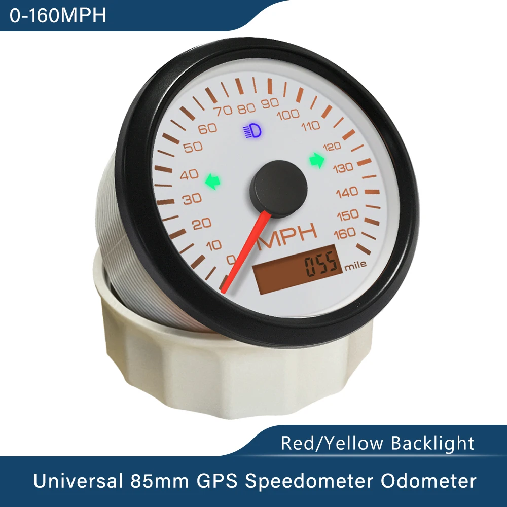 Новый автомобильный лодочный мотоцикл GPS Спидометр 0-160MPH одометр 999999 миль 85 мм 9-32