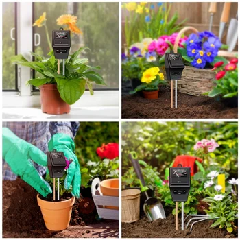 

Soil PH Meter 3-In-1 Soil Test Kits with Moisture Light and PH Tester for Garden Farm Lawn Plants Indoor & Outdoor