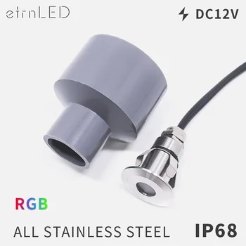 EtrnLED Recessed Led 미니 지상 잘 램프 야외 방수 정원 빛 낮은 전압 12V RGB 스포트 라이트 계단 단계 갑판 IP68