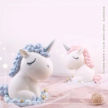 

Creative Design Wedding Gift Resin Unicorn Piggy Bank Money Saving Box Gift For Kids