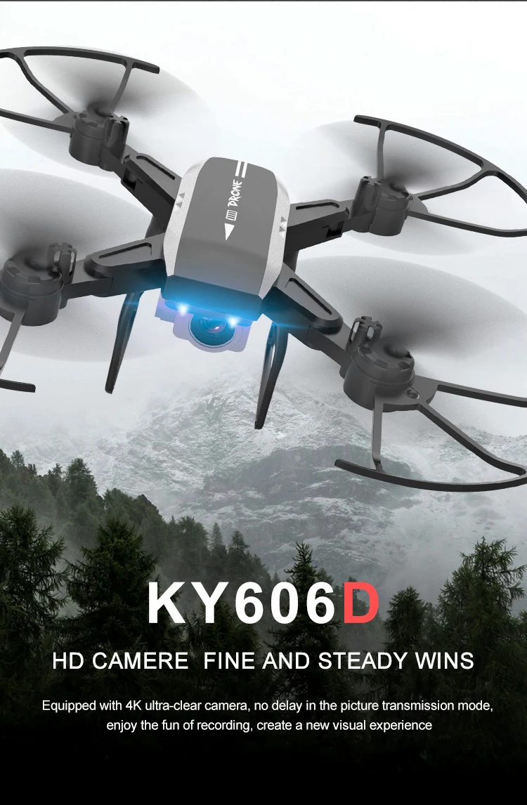 XKY KY606D 2,4 ГГц RC складной Дрон для селфи Квадрокоптер WiFi fpv 4K HD камера удержание высоты и Безголовый режим RC Квадрокоптер Дрон-20 мин Fly