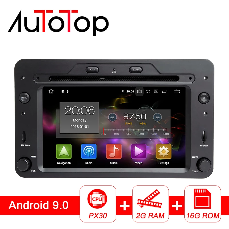 

AUTOTOP 6.2" 2 din android 9.0 Car DVD Player for Alfa Romeo Mito 2008-2013 4G Wifi Mirrorlink GPS Radio RDS Bluetooth Canbus