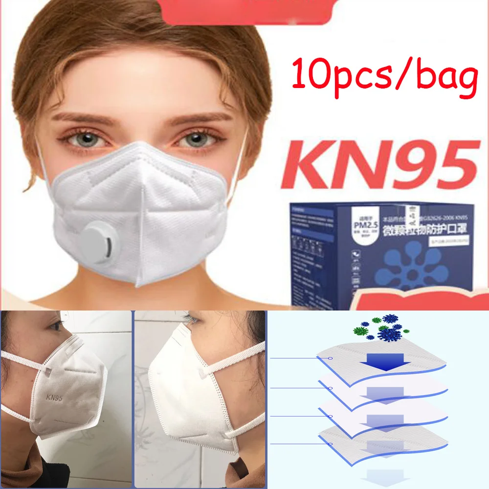 

10PCS N95 Mask Antivirus Flu Anti Infection Coronavirus Masks Particulate Respirator Same Protective muffle Bacteria Proof Flu
