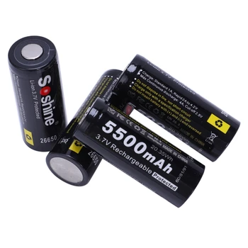 

Soshine 4x 26650 3.7V 5500mAh Li-ion Rechargeable Battery with PCB Protection