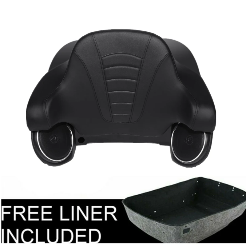 

Motorcycle Motor King Tour PAK Pack Trunk Backrest Pad & Speaker For Harley Touring Road Glide Road King 14-19