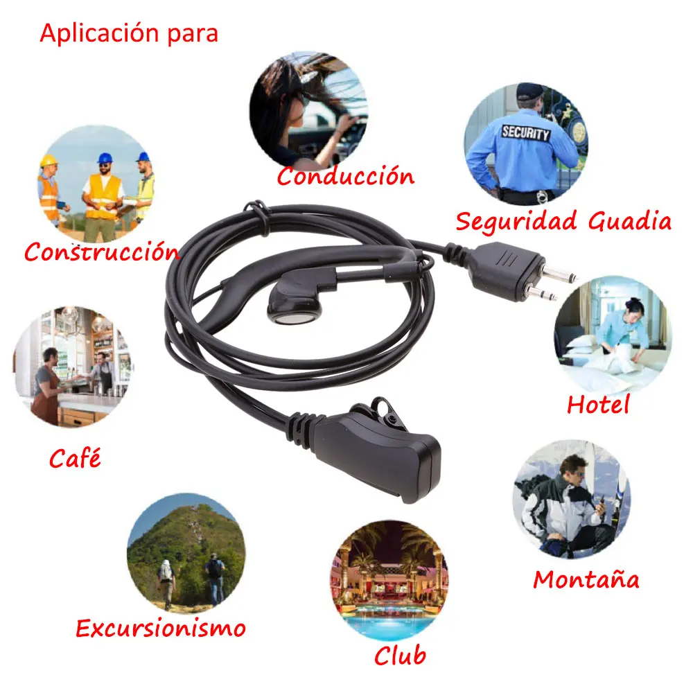 Two way radio G Shape Clip-Ear Headset Earpiece with PTT for MIDLAND GXT255 GXT250 GXT400 GXT444 GXT450 GXT500