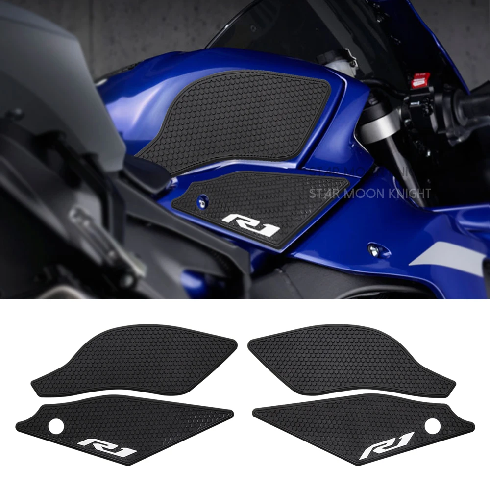 Motorcycle Accessories Non-slip Side Fuel Tank Stickers Waterproof Pad Rubber Sticker For Yamaha YZF R1 R1M YZFR1 2020 - 2021 children s 1 18 scale 2021 yamaha yzf r1 yzfr1 motorcycle racing diecasts