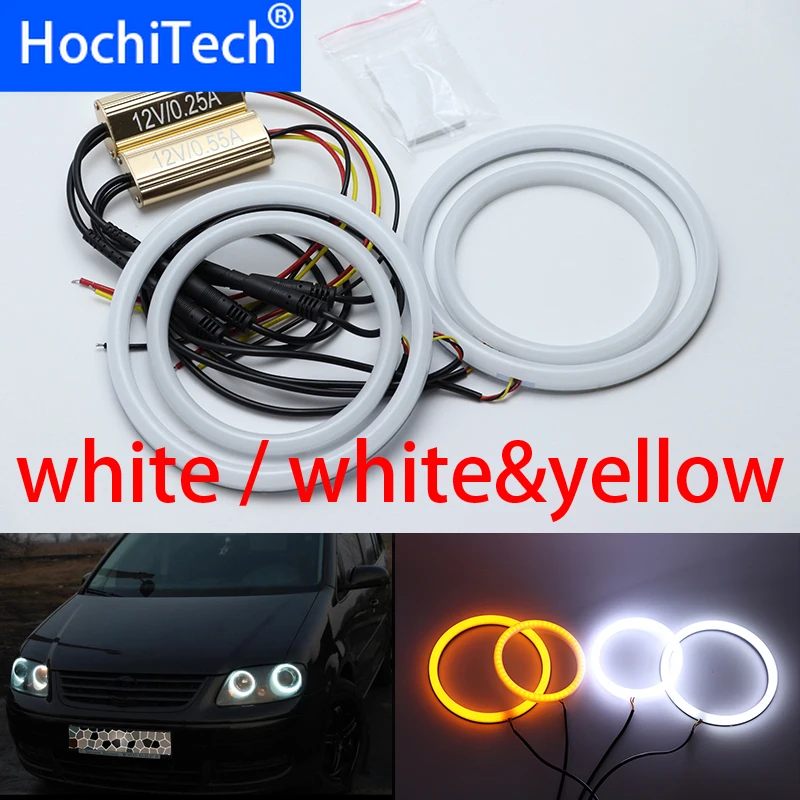 

Для Volkswagen Passat Touran 2004 2005 2006 2007 белый и желтый хлопок комплект светодиодов «глаза ангела» halo Кольцо указатель поворота светильник