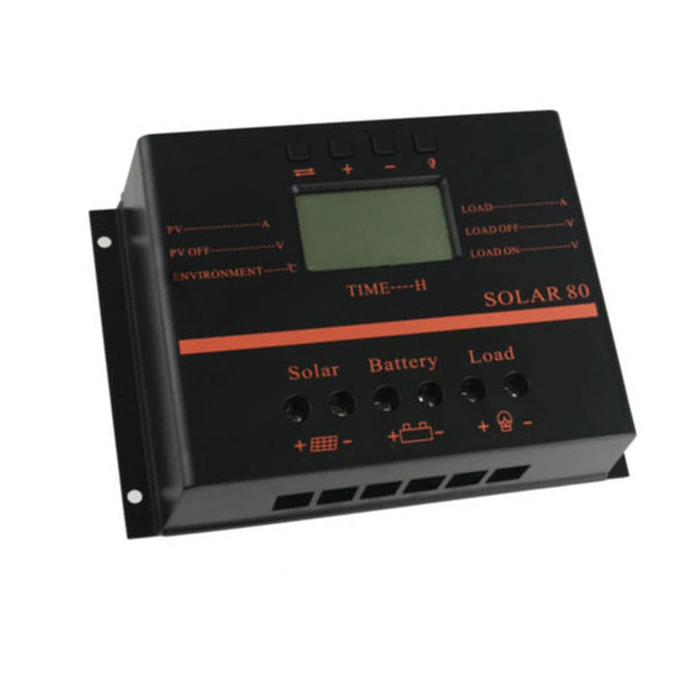 80A PWM Панели солнечные контроллер Батарея заряда Регулятор 12 V/24 V Авто Светодиодный фонарь с USB