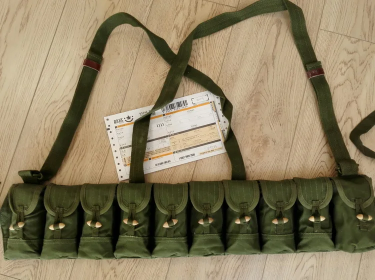 SURPLUS CHINESE MILITARY SKS TYPE 56 SEMI AMMO CHEST-RIG CANVAS BANDOLIER POUCH