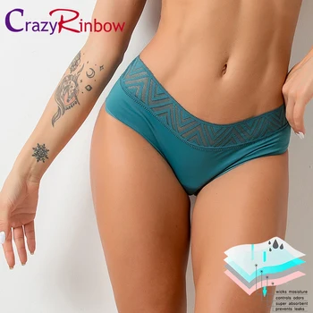 

Sexy Lace Breathable Leakproof Woman Physiological Period Panties Four Layers Menstrual Panties Farewell to Sanit Dropshipping