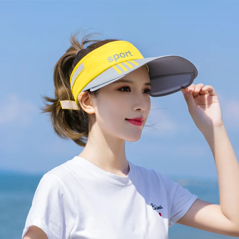 2022 new style sun virsors sports print sun hats for women wide brim beach hat UV protection female cap