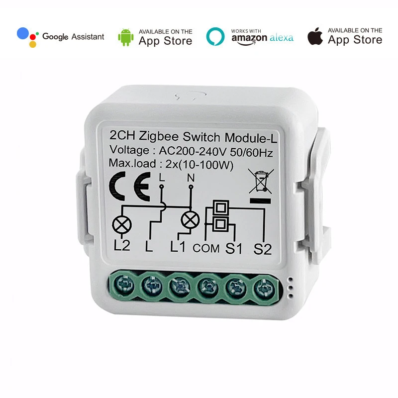 Умный выключатель Tuya ZigBee 3 0 реле без нейтрального провода 1/2/3 клавиш беспроводной