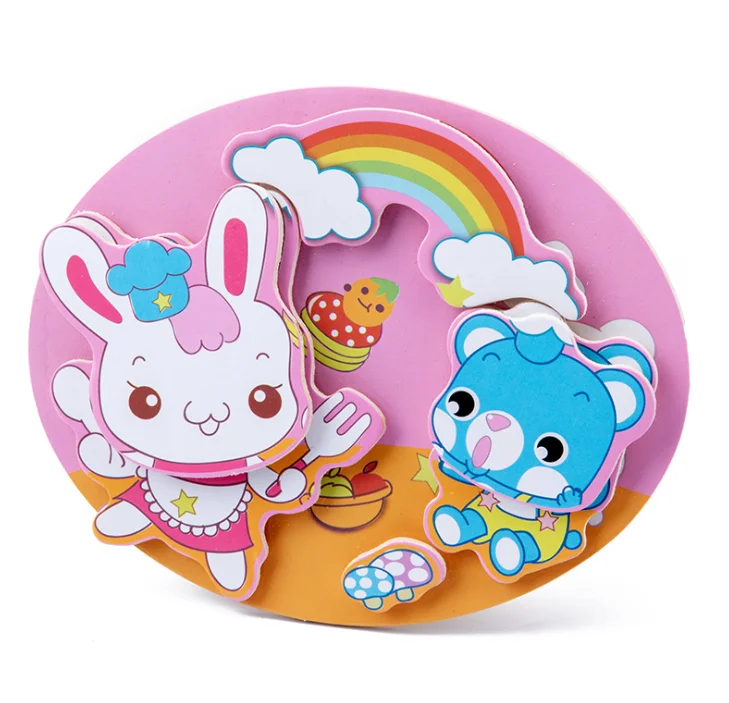 

Wooden Puzzles Toys Baby Cartoon Animal Puzzle Kids Educational Brain Teaser Children Tangram Shapes Jigsaw Gift