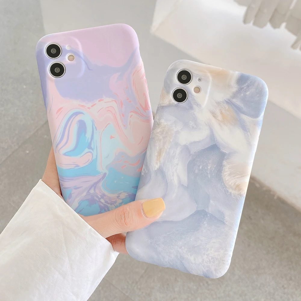 Чехол-накладка для iPhone 13Pro Max XR X 7 8Plus 12 Pro 11 с мраморной текстурой | Мобильные