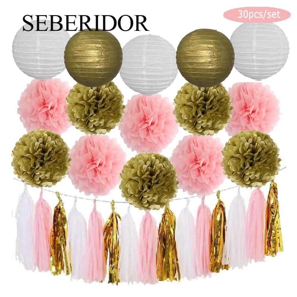 

Маленькая девочка мальчик на 1-й День рождения полезные золотые розовые фотообои с фонариком для свадебного крещения