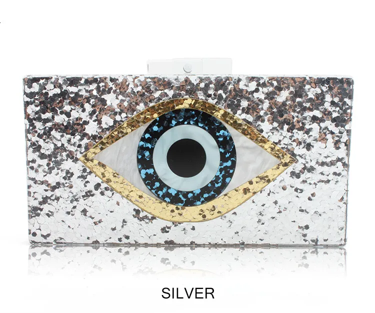 Ethnic Evil Eye Bag Purse Acrylic Box Clutches Travel Lady Party Women Bride Evening Handbgas Purse Wallet Brand Acrylic Bags 