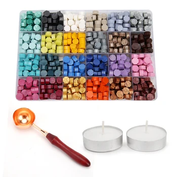 

700pcs/set Vintage Octagon Wax Seal Stamp Tablet Pill Beads Granular Grain Wax for Wedding Envelope DIY Craft Sealing Stamps
