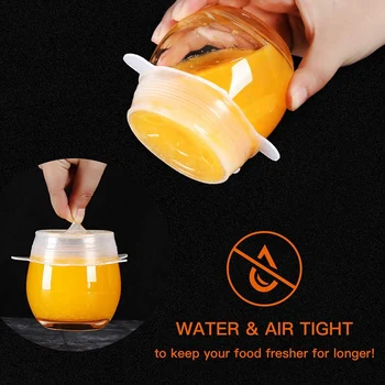 

Silicone Stretch Lids,12 Pack Reusable Durable And Expandable Lids To Keep Food Fresh,Fit Various Sizes And Shapes Of Containers