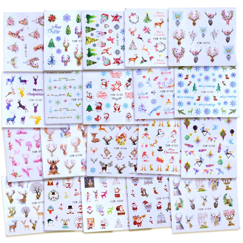 Watermark Christmas 2022 2022 Winter New Version Fashion Nail Art Christmas Nail Watermark Sticker  Santa Tree Snowman Antler Nail Art Stickers Xmas Gift|Stickers & Decals| -  Aliexpress