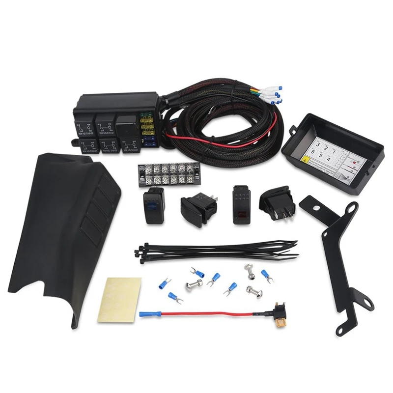 

A Pillar Switch Pod And Fuse Relay Box Source Control System For Jeep Wrangle Jk Jku 2007-2018 Waterproof 4 Rocker Switch Wire W