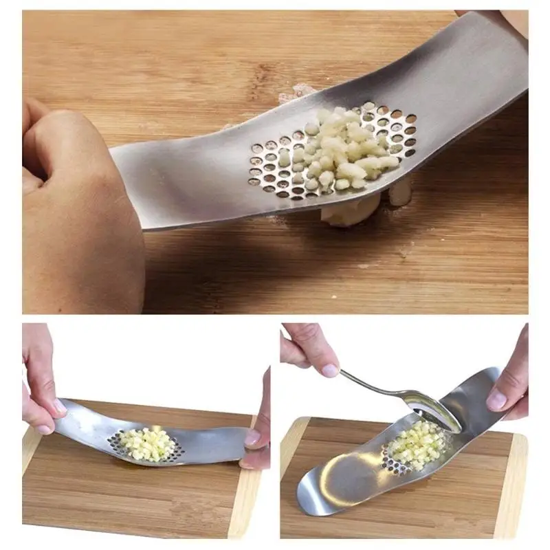 

Kitchen Gadgets Stainless Steel Garlic Press Crusher Peeler Cooking Tools Chopper Cutter Garlic Grinding Kitchen Hand Tool
