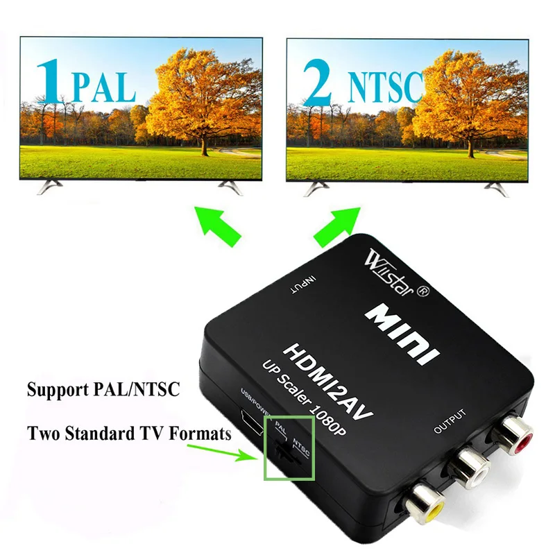 HDMI To RCA ̴ Ʈ 1080P   AV CVBS  , TV 