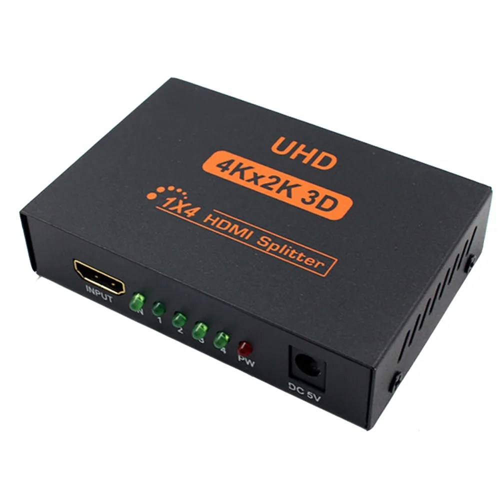 UHD 4K HDMI сплиттер 1X4 порт HDMI коммутатор усилитель втулка ретранслятора HDMI 1 в 4 из 3D и 1080P 4K X 2 K/30 Гц