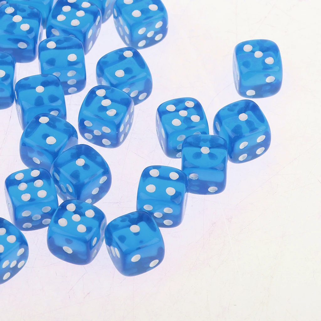 Set of 50 D6 Dice Polyhedral Clear Acrylic for  DND RPG MTG Table Game