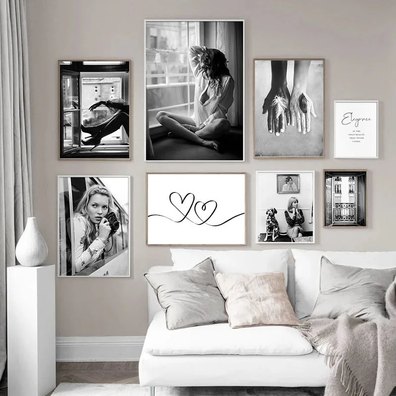 Fashion-Black-and-White-Photography-Poster-Home-Decor-Wall-Art-Canvas-Painting-Window-Lady-Figure-Print (1)