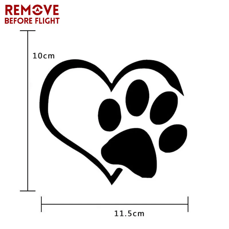 Car Sticker Pet Paw With Heart Dog Cat Vinyl Decal Car Window Bumper Wall sticker decor Motorcycle Sticker and Decals