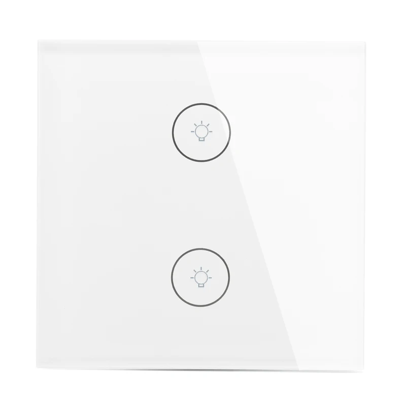 EU/UK умный светильник сенсорный выключатель 1/2/3 настенный сенсорный переключатель/Wi-Fi/Голосовое управление/приложение Smart Home контроллер работает с Alexa/Google home - Цвет: EU Type 2 Gang White
