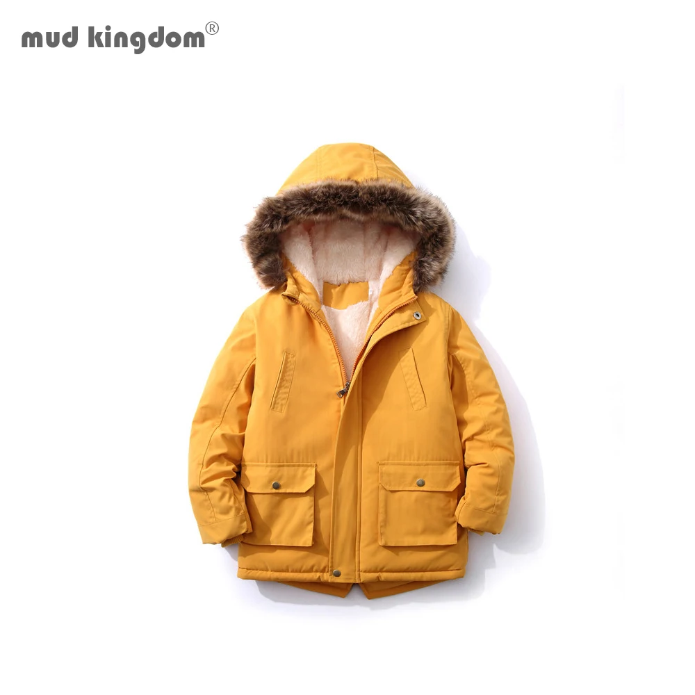 Mudkingdom/комплекты для мальчиков Верхняя одежда Куртка зимняя куртка с капюшоном девочек флисовой подкладкой