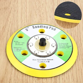 

5Inch 12000rpm Dual Action Random Orbital Sanding Pad with 6 Holes and Hairy Surface for Pneumatic Sanders 125mm
