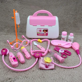 

Family girl kids toys children doctor set nurse medical equipment oxygen inhalation toolbox giocattoli bambini