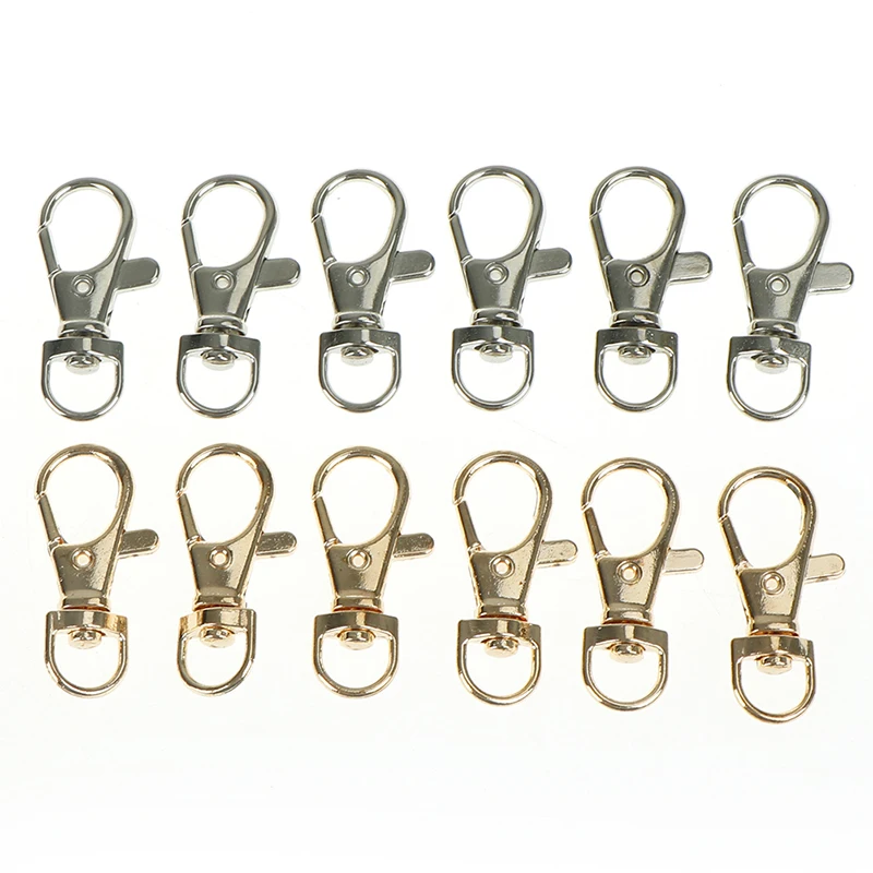 Metal Classic Swivel Clips Bag Hook KeyRing Lobster Clasp Split Ring Key Chain 