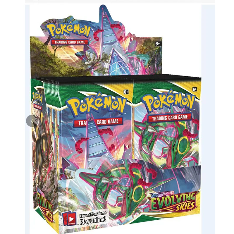 324/360Pcs Pokemon Cards Evolving Skies TCG Shining Fates Booster Box Trading Card Game