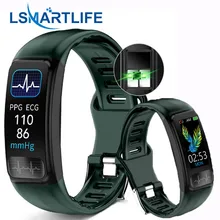 P12 ecg ppg inteligente pulseira de pressão arterial monitor freqüência cardíaca smartband esportes ip67 à prova dip67 água rastreador fitness