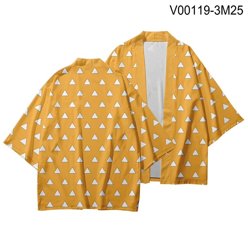 Demon Slayer Kimetsu no Yaiba 3D печать японского Аниме кимоно Haori Yukata Косплей женщин/мужчин лето Повседневная крутая уличная одежда - Цвет: C