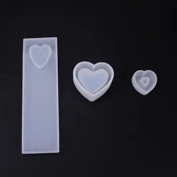 

Crystal Epoxy Resin Mold Heart Shaped Box Hollow Pendant Bookmark Silicone Mould Dried Flower Resin Decorative DIY Hand Crafts