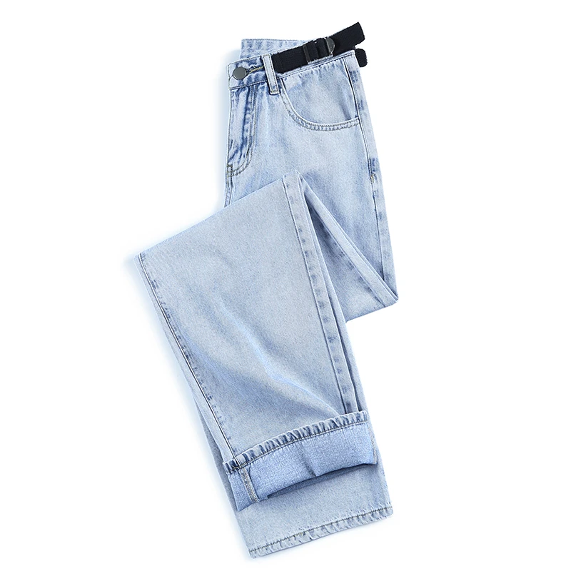 Zoenova pantalones de mezclilla clásicos para mujer, pantalón de cintura alta, fino, decoración creativa con cinturón, color azul negro, exclusivo para verano|Pantalones y pantalones capri| - AliExpress