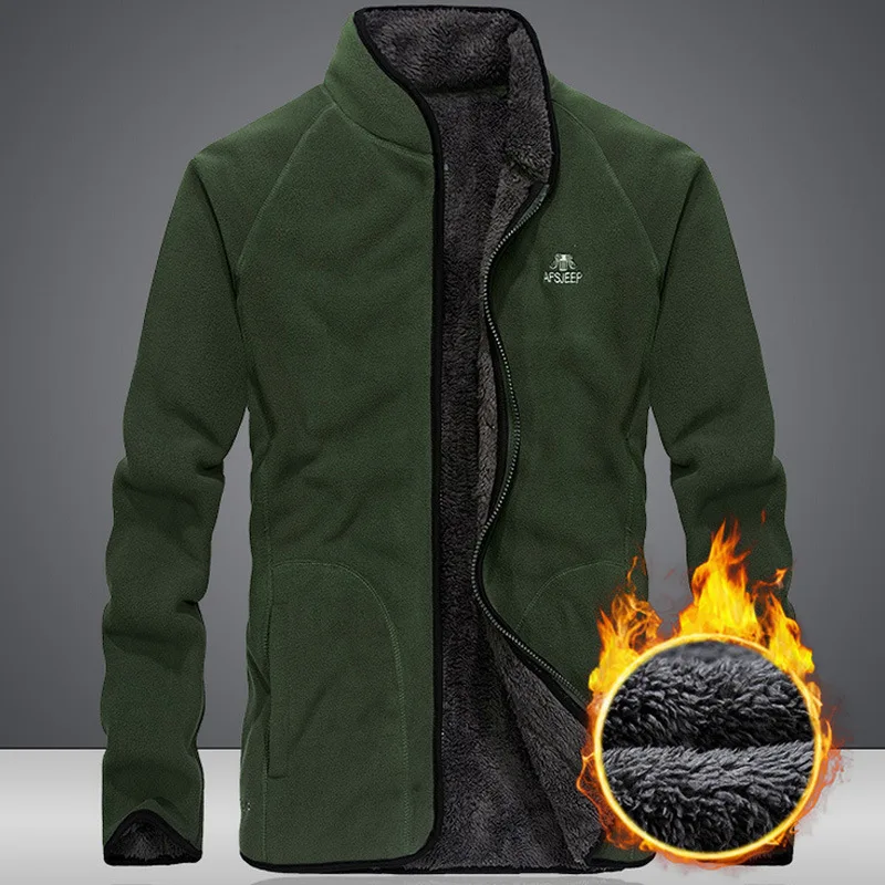 Coats Outerwear Windbreaker-Stand Bomber-Jackets Tactical Parka Fleece Winter Mens Collar