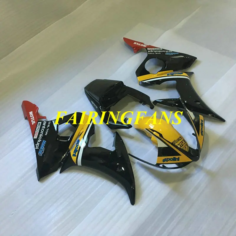 Комплект обтекателей для мотоцикла YAMAHA YZFR6 03 04 YZF R6 2003 2004 YZF600 ABS желто-черные Обтекатели кузова+ подарки YJ13