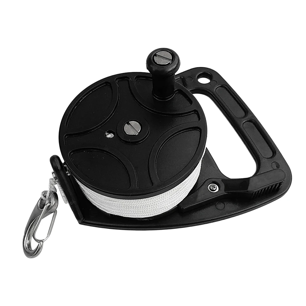 Compact Dive Reel & Handle, Thumb Stopper, Line, Clip For Scuba Diving Diver